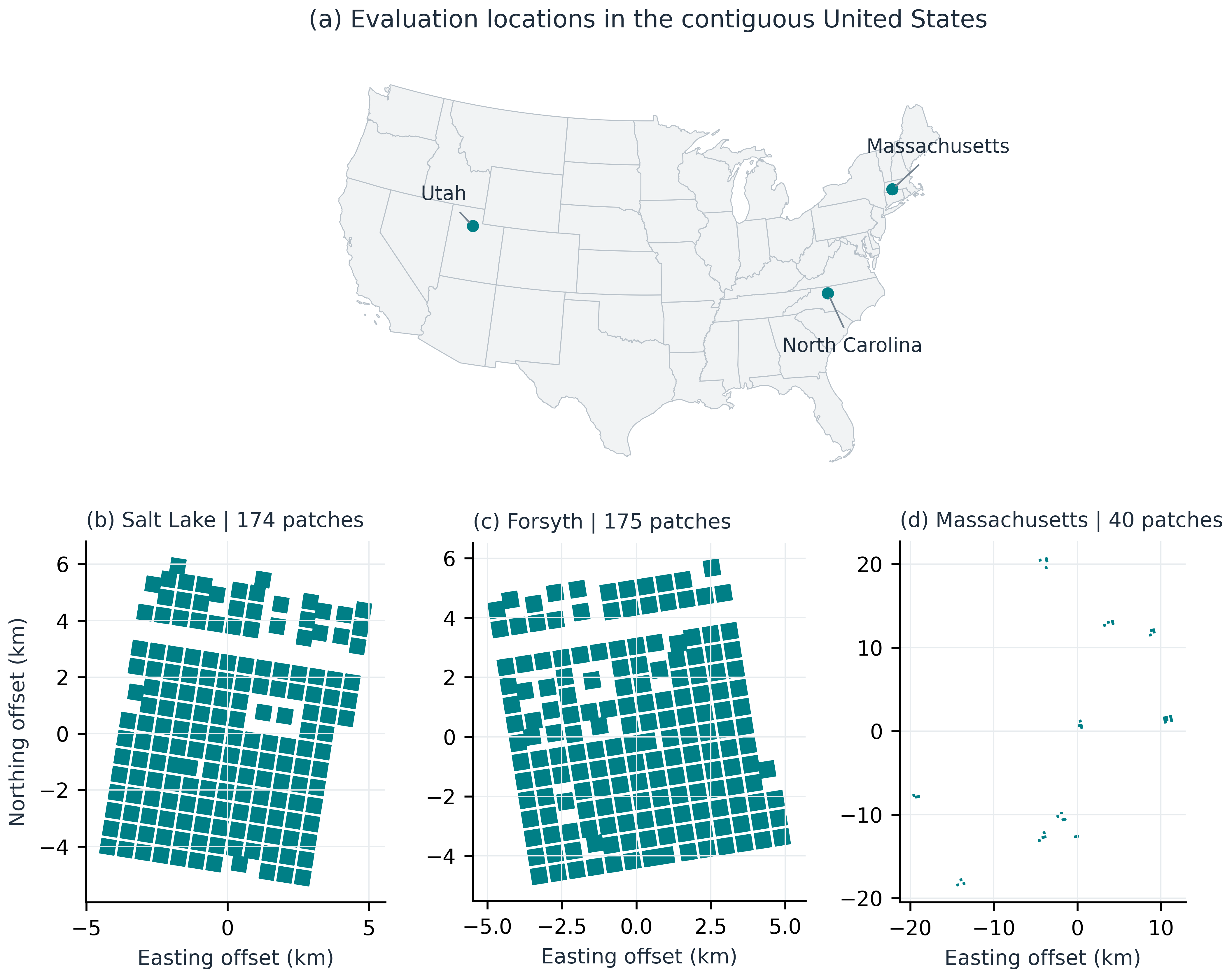 Map of the four scientific evaluation regions and their actual evaluation coverage